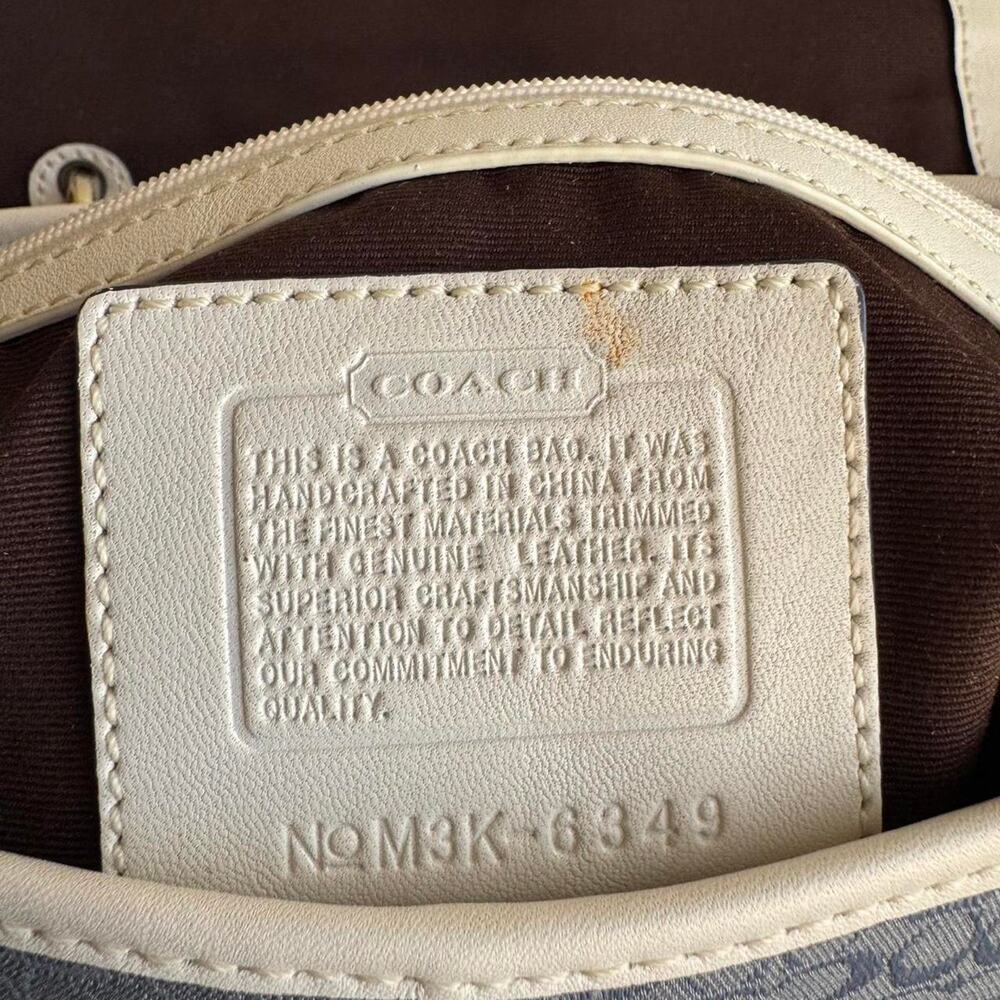 Coach Signature Blue Monogram Shoulder Bag + Matching Wallet - Picture 4 of 8